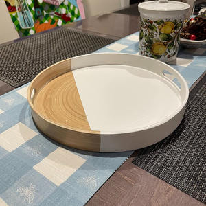 Bandejas de catering de frutos secos de 2 tonos de bambú hilado bandeja de decoración de alta calidad para el hogar y el hotel - Product Image 5