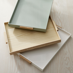 Plateau de service en bois durable et écologique avec finition naturelle Idéal pour servir des collations, des boissons et le petit-déjeuner avec style - Product Image 3