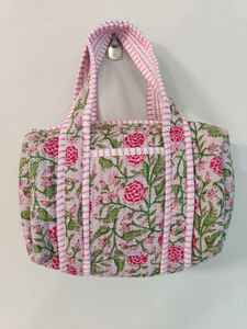 Sac matelassé en coton imprimé à la main, mini, fait main |   Sac de voyage élégant pour le shopping |   Idéal - Product Image 6