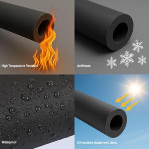 Isolation de tuyau d'eau réfrigérée 1/2'' - Mousse élastomère NBR/PVC, longueur 1,8 m, noire, épaisseur 1/2'' - Product Image 4