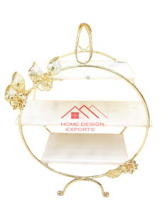 Golden Finioshed Marble Cup Cake Display Stand para Home Hotel y Restaurents Decor Use Marble Cake Stand - Product Image 6