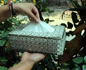 Boîte porte-serviettes en cristal de qualité supérieure pour décorations de table et de mariage - Product Image 6