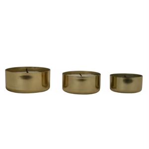 High Quality Round Shape Gold Metal Candle for Indoor and Outdoor Home Decoration - Product Image 3