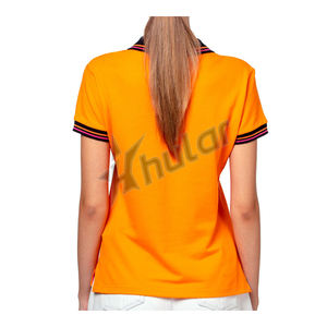 เสื้อโปโลสำหรับเล่นกอล์ฟกันยับสำหรับผู้หญิงเสื้อโปโลเสื้อถักแบบลำลองมีสัญลักษณ์คุณลักษณะแบบอัดลายพื้น - Product Image 6