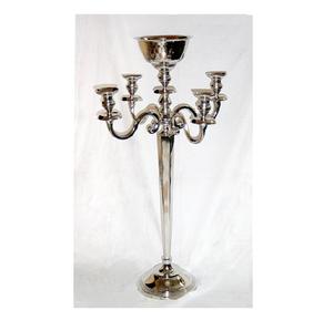 Candelabro Moderno de Aluminio Hecho a Mano para Decoración Navideña, Calidad Premium, Forma Cuadrada, Niquelado, para Bodas - Product Image 1