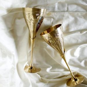 Wholesale Superior Quality Handcrafted Brass Wine <b>Glass</b> with Polished Finish Design Metal <b>Goblet</b> for Barware and Decorative Use - Product Image 2