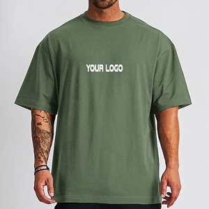 ราคาขายส่ง เสื้อยืดโอเวอร์ไซส์ ฮิปฮอป คอกลม ผ้าฝ้าย 100% หนานุ่ม ระบายอากาศได้ดี สกรีนโลโก้ได้ ป้องกันรอยยับ แห้งเร็ว เหมาะสำหรับออกกำลังกาย - Product Image 1