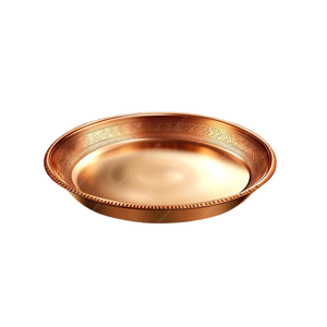 Plateau élégant en cuivre plaqué, plateau de service en métal, plateau élégant pour boissons et en-cas à des fins décoratives - Product Image 1