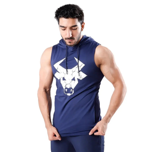 2025 Top vente 100% coton à capuche Gym Fitness débardeur pour hommes personnalisé imprimé décontracté été Singlet en Stock - Product Image 2