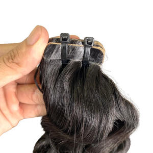 Extensions de cheveux naturels Remy, cheveux vierges de qualité supérieure, 100 humains, Double dessin, Deep Wave, couleur noire, grand Stock - Product Image 1