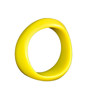 Bracelet en résine asymétrique jaune moutarde, bracelet moderne en acrylique, bracelet en résine tendance couleur unie très poli - Product Image 3