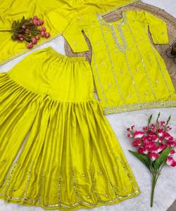 Conjunto de dupatta de Top pantalón de seda al mejor precio con estilo: conjuntos de dupatta de Top pantalón de seda con estilo disponibles a los mejores precios, que ofrecen excelentes - Product Image 2