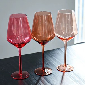 Blue & Grey Crystal Wine <b>Glass</b> Handmade Eco-Friendly Modern Luxury Design Classic Silhouette Enhances Tabelscapes - Product Image 4