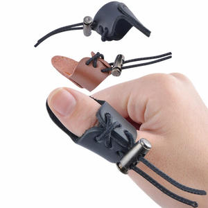 Ensemble de protège-doigts et de protège-pouce en cuir traditionnel pour le tir à l'arc et à la flèche, équipement de protection pour le tir à l'arc - Product Image 3