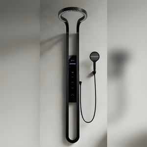 Luxury Brass 6 Function Digital Shower <b>Panel</b> LED Rainfall Body Jet Antique Gold Concealed Thermostatic Wholesale Bulk Supply - Product Image 5