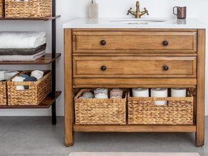 ตะกร้าเก็บผักตบชวาแฮนด์เมดธรรมชาติดีไซน์เรียบง่ายสําหรับตกแต่งบ้านที่ผลิตในเวียดนามขายส่ง - Product Image 5