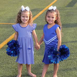 Conjuntos de uniformes de porristas sin mangas para niñas de etiqueta privada Spandex de calidad superior/tela de algodón impreso diamantes de imitación de transferencia de calor - Product Image 5