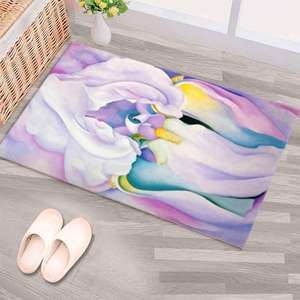 Alfombra de Arte Abstracto, Alfombra Estampada con Luz de Iris, Diseño de Georgia O'Keeffe, Alfombra Delgada No Tejida - Product Image 4
