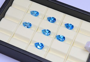 Atractiva piedra preciosa de Topacio Azul suizo gemas en forma de pera piedra de Topacio Azul suizo suelta piedra de Topacio Azul facetada - Product Image 6