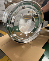 Vente flash, prix bas, jantes de camion en alliage d'aluminium 22,5x11,75, finition chromée, conçues pour les pneus de camion 385/65R22,5