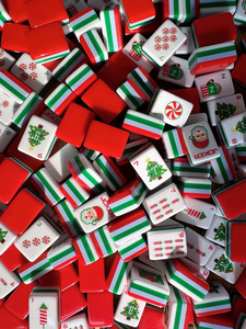 Oferta Especial: Juego de Mahjong Americano de 160 Fichas de Acrílico Estilo Navideño Rojo Moderno, Duradero y Portátil - Product Image 5
