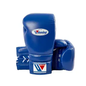 Hoge Kwaliteit Winnende Japan Boxing Ms Trainingshandschoenen-Blauwe Echte Leren Mma Bokshandschoenen/Bokshandschoenen/Vechthandschoenen
