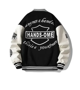 Chaquetas Varsity de Invierno de Lona y Felpa con Cuello Alto, Estilo Moderno y Personalizado, Gran Venta - Product Image 4