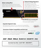 Kit de Memoria RAM KINGSMAN GAMING DDR5 de Alta Velocidad, 32GB (16GBx2), 6000MHz, Overclocked, CL38-46, Compatible con XMP EXPO para PC de Escritorio, Garantía de por Vida