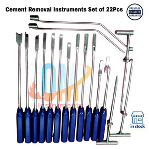 Juego de Instrumentos para Remover Cemento Tipo Mueller de Alta Calidad, 22 Piezas, Acero Inoxidable de Grado Médico, Azul, Maquinaria Ortopédica - Product Image 2