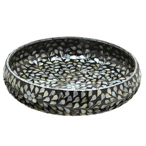 Plateau de service à incrustation de nacre arabe Ramadan, plateau de service à pâtisserie pour dessert, plateau de service décoratif en mosaïque Capiz - Product Image 1