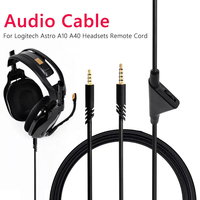 Kabel ekstensi game jack 3.5mm, kabel Audio kontrol Volume untuk Logitech Astro A10 A40 headphone Gaming