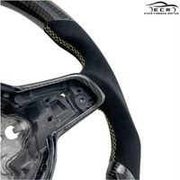 Lenkrad Ever-Carbon Racing ECR Maßgefertigt Flachboden Carbon-Faser für VW Golf R MK7 GTI MK6 Lenkrad Mit LED