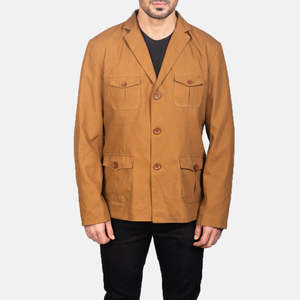 Veste Safari Kajetan Vintage Kaki Taille XL en Tissu Toile Respirant avec Col à Capuche en Polyester, Motif Imprimé Lavé, Fabrication ODM - Product Image 4