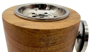 Quemador de Incienso Bakhoor de Madera Natural con Detalles en Plata, Mabkhara Árabe, Porta Incienso de Oud, Incensario Minimalista de Carbón Vegetal, Regalo para el Hogar - Product Image 3