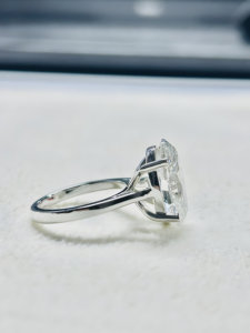 Vente en gros de bagues délicates bijoux en or blanc avec halo bleu ovale alliances pour femmes - Product Image 2