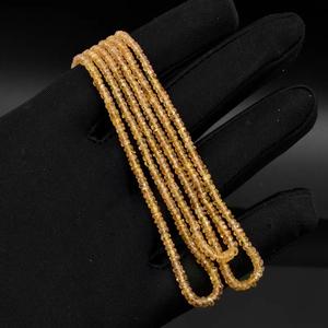 Cuentas Rondelle facetadas de zafiro amarillo Natural de 42 quilates y 17 pulgadas de largo, joyería personalizada de 2-3mm con cuentas de piedra de regalo de Navidad - Product Image 2