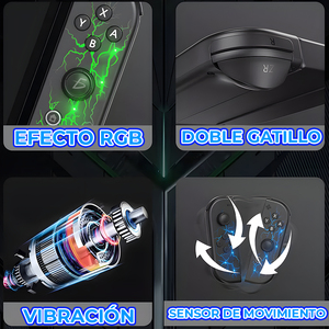 จอยคอน RGB ไร้สายคู่ เชื่อมต่อผ่านบลูทูธ ระบบสั่น HD แบตเตอรี่ 600mAh ใช้ได้กับ / Lite/OLED - Product Image 6