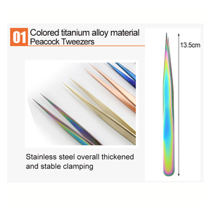 Pince à épiler d'extension de cils, pince à épiler de volume à pointe en fibre pince à cils à pointe incurvée - Product Image 4