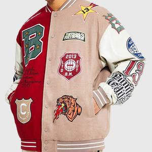 Streetwear décontracté OEM personnalisé pour hommes, vestes universitaires cool pour hommes, veste en cuir pour université, bombardier, collège 2025 - Product Image 6