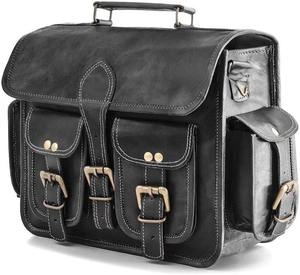 Sac latéral de moto en cuir véritable fait à la main, grand sac de moto - Product Image 2