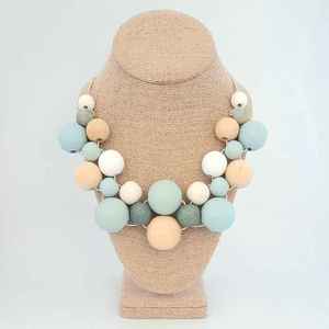 Charming Wood Shaped <b>Beads</b> for Wedding Chunky Fashion Necklace Wooden Bracelet and Rings Stylish Jewelry <b>Set</b> - Product Image 2