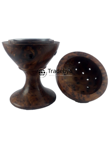 Tradebyd Brûleur Bakhoor en bois fait à la main Porte-encens arabe pour la méditation et la relaxation à la maison - Product Image 4