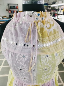 Robe courte de plage à col halter style bohème pour femme, imprimé tribal, avec broderie de miroirs scintillants, tunique de bord de piscine - Product Image 4