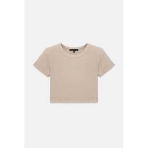 Camiseta corta acanalada con adornos de piedras - Product Image 6