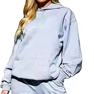 Sudadera Larga de Invierno para Mujer, Estilo Urbano, Holgada, con Logotipo en la Parte Delantera de Terciopelo - Product Image 2