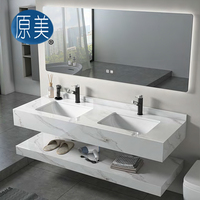 1400mm double baignoire évier approvisionnement dalle de marbre salle de bain évier moderne brillant Design contemporain Style salles de bains lavabo pour hôtels