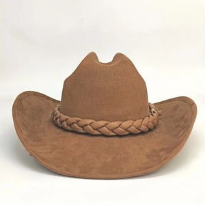 หมวกคาวบอยหนังกลับแท้ทำด้วยมือปรับได้เข็มขัดถักสำหรับกิจกรรมกลางแจ้งสถานการณ์สบายๆดูทันสมัย - Product Image 5