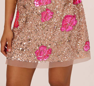 <span class=keywords><strong>Vestido</strong></span> <span class=keywords><strong>de</strong></span> cuello redondo para mujer, gran oferta, <span class=keywords><strong>vestido</strong></span> <span class=keywords><strong>de</strong></span> trapecio Floral <span class=keywords><strong>de</strong></span> lentejuelas <span class=keywords><strong>de</strong></span> alta calidad con mangas cortas, <span class=keywords><strong>vestido</strong></span> <span class=keywords><strong>de</strong></span> cóctel rosa durante el día - Product Image 3