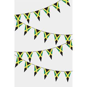 Guirlande de drapeaux triangulaires de la Jamaïque pour décorations de fête - Product Image 1