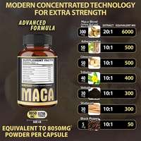 Capsules de Maca ODM 500mg pour la force, l'endurance et le soutien des performances naturels, capsules de poudre de Maca 100% pure pour hommes et femmes